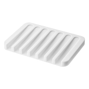 Silicone Self-Draining Soap Tray-Soap Dish-Yamazaki Home-White-santoku nyc