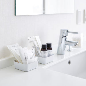 Flat Vanity Tray Two Sizes, Steel-Trays + Catchalls-Yamazaki Home-santoku nyc