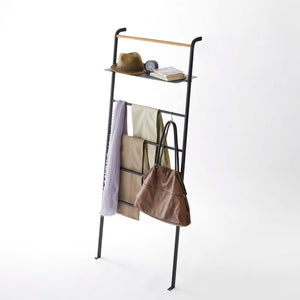 Leaning Storage Ladder With Shelf 63" H, Steel - Yamazaki Home-Leaning Ladder-Yamazaki Home-Black-santoku nyc