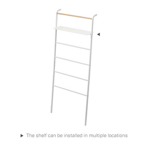 Leaning Storage Ladder With Shelf 63" H, Steel - Yamazaki Home-Leaning Ladder-Yamazaki Home-White-santoku nyc