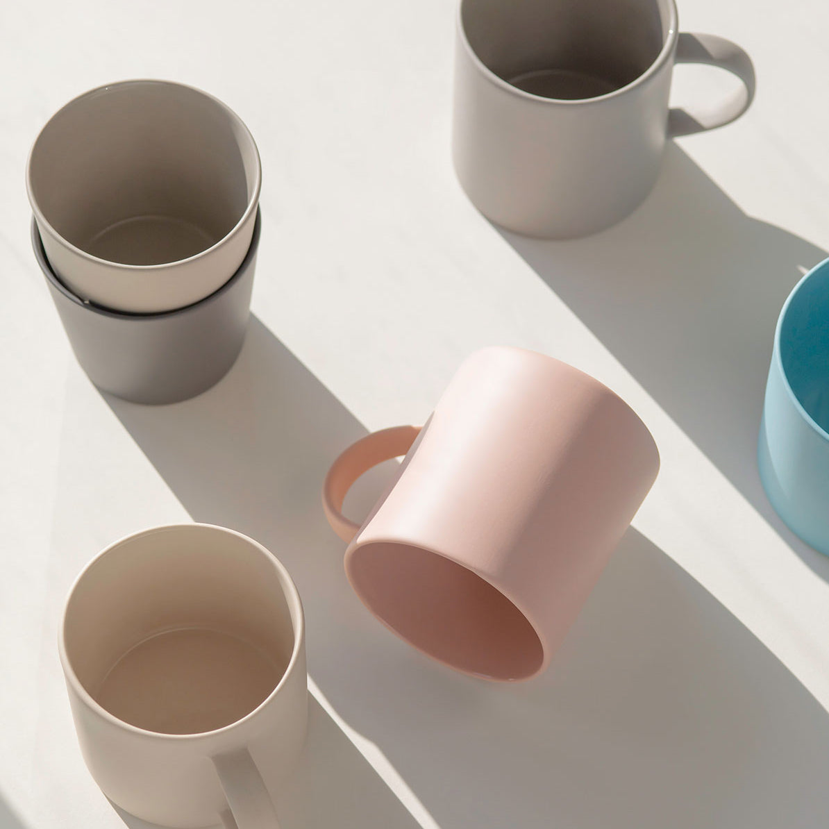 Stoneware Mug: Matte Ceramic Coffee Cup 11.16oz - MOHEIM-Mugs-MOHEIM-Light Blue-santoku nyc