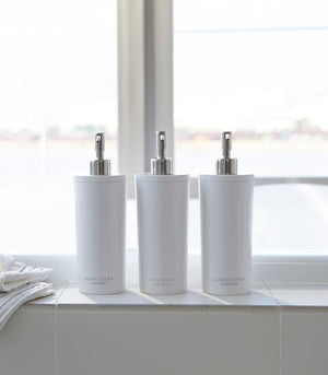 Round Dispenser Bundle: Shampoo, Conditioner, and Body Soap-Shower Dispenser-Yamazaki Home-santoku nyc