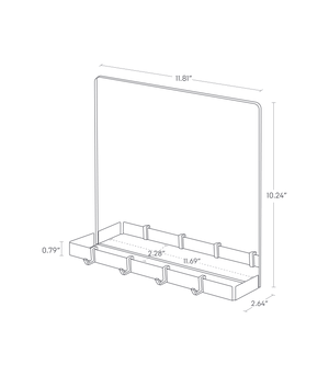 Magnetic Mirror With Storage Rack, Glass - Yamazaki Home-Key Storage-Yamazaki Home-White-santoku nyc