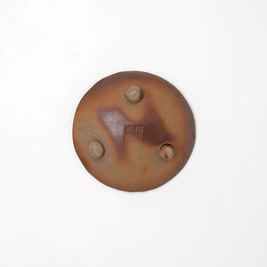 Microwave- and oven-safe Bizen three-legged plate - ONI BIZEN-Plates-santoku nyc