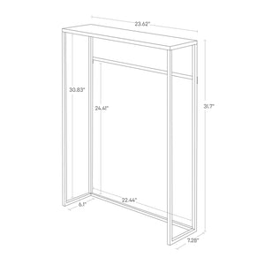 Narrow Entryway Console Table H 32", Steel - Yamazaki Home Size Dimensions