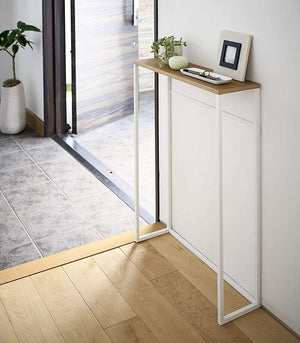 Narrow Entryway Console Table (32" H) - Steel-End + Side Tables-Yamazaki Home-santoku nyc