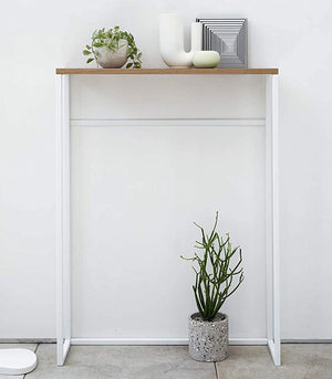 Narrow Entryway Console Table (32" H) - Steel-End + Side Tables-Yamazaki Home-santoku nyc