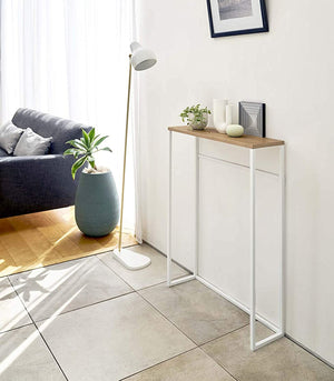 Narrow Entryway Console Table (32" H) - Steel-End + Side Tables-Yamazaki Home-santoku nyc