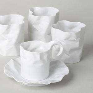 New Crinkle Cup & Saucer Set - ceramic japan-Coffee & Tea Cups-ceramic japan-santoku nyc