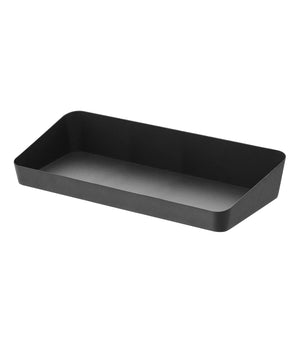 Angled Vanity Tray Two Sizes, Steel-Trays + Catchalls-Yamazaki Home-5.25" x 11.75"-Black-santoku nyc