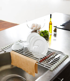 Over-the-Sink Dish Drainer - Steel-Drainer Tray-Yamazaki Home-santoku nyc