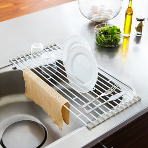 Over-the-Sink Dish Drainer - Steel-Drainer Tray-Yamazaki Home-santoku nyc