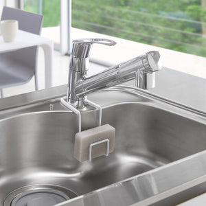 Faucet-Hanging Sponge Holder - Two Sizes - Steel-Sponge Holder-Yamazaki Home-Single-White-santoku nyc