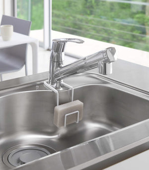 Faucet-Hanging Sponge Holder - Two Sizes - Steel-Sponge Holder-Yamazaki Home-Single-White-santoku nyc