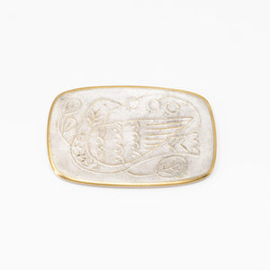 Pure Silver-Plated Brass Multi-Purpose Tray Small White/Gold - CASTIN'-Trays + Catchalls-CASTIN'-santoku nyc