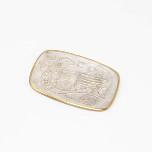 Pure Silver-Plated Brass Multi-Purpose Tray Small White/Gold - CASTIN'-Trays + Catchalls-CASTIN'-santoku nyc