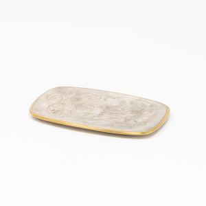 Pure Silver-Plated Brass Multi-Purpose Tray Small White/Gold - CASTIN'-Trays + Catchalls-CASTIN'-santoku nyc