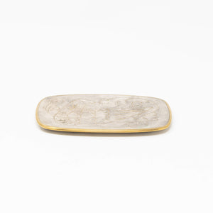 Pure Silver-Plated Brass Multi-Purpose Tray Small White/Gold - CASTIN'-Trays + Catchalls-CASTIN'-santoku nyc