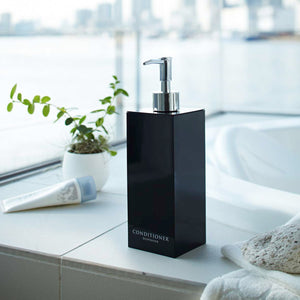 Square Shower Dispenser: Three Styles - Yamazaki Home-Shower Dispenser-Yamazaki Home-Conditioner-Black-SANTOKU NYC