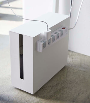 Rolling Cable Management Box Steel-Cable Management-Yamazaki Home-santoku nyc