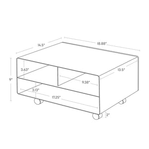 Rolling Printer Stand - Steel TOWER
