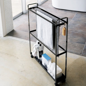 Rolling Towel Rack H 33", Steel-Towel Rack-Yamazaki Home-santoku nyc