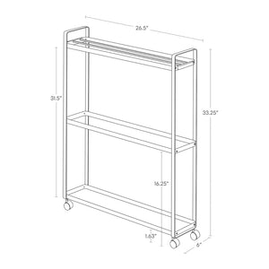 Rolling Towel Rack H 33", Steel - Yamazaki Home-Towel Rack-Yamazaki Home-santoku nyc
