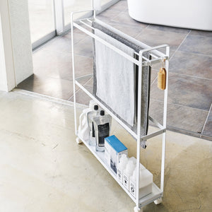 Rolling Towel Rack H 33", Steel-Towel Rack-Yamazaki Home-santoku nyc