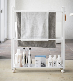 Rolling Towel Rack H 33", Steel-Towel Rack-Yamazaki Home-santoku nyc