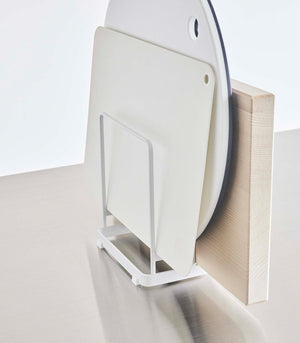 Round Cutting Board Stand, Steel-Cutting Board Stand-Yamazaki Home-White-santoku nyc