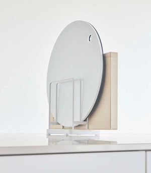 Round Cutting Board Stand, Steel-Cutting Board Stand-Yamazaki Home-White-santoku nyc