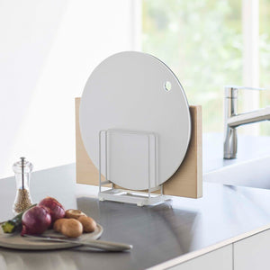Round Cutting Board Stand, Steel-Cutting Board Stand-Yamazaki Home-White-santoku nyc