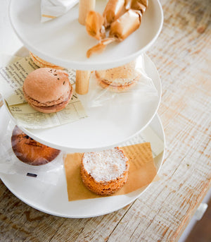 Steel & Wood Serving Stand-Food Display-Yamazaki Home-santoku nyc