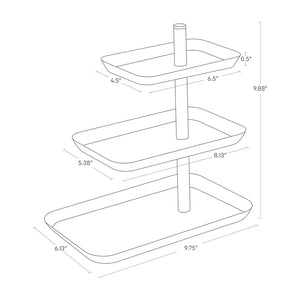 Serving Stand - Steel TOWER Yamazaki Home Dimensions
