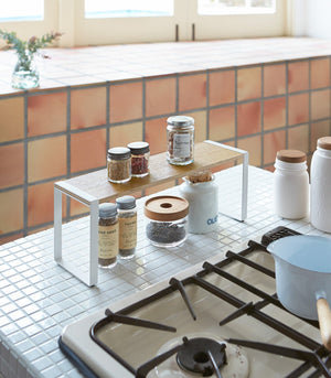 Steel & Wood Single-Tier Riser-Riser-Yamazaki Home-santoku nyc