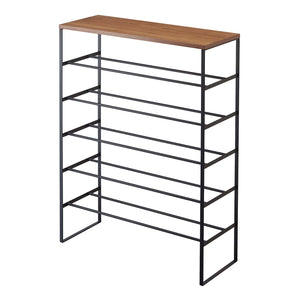 Six-Tier Shoe Rack (34" H) - Steel-Shoe Rack-Yamazaki Home-Black-santoku nyc