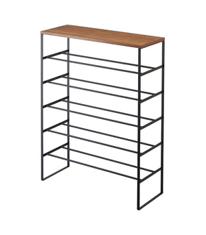 Six-Tier Shoe Rack (34" H) - Steel-Shoe Rack-Yamazaki Home-Black-santoku nyc