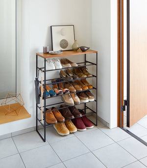 Six-Tier Shoe Rack (34" H) - Steel-Shoe Rack-Yamazaki Home-santoku nyc