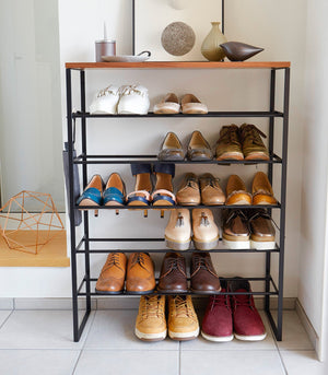Six-Tier Shoe Rack (34" H) - Steel-Shoe Rack-Yamazaki Home-santoku nyc