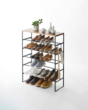 Six-Tier Shoe Rack (34" H) - Steel-Shoe Rack-Yamazaki Home-santoku nyc
