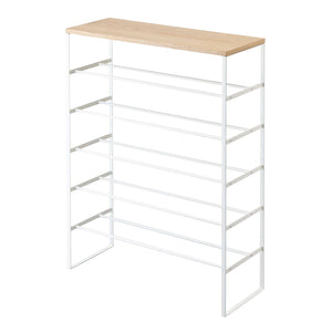 Six-Tier Shoe Rack (34" H) - Steel-Shoe Rack-Yamazaki Home-White-santoku nyc