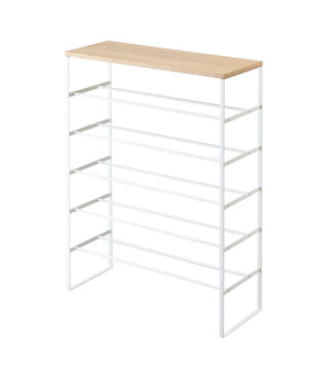 Six-Tier Shoe Rack (34" H) - Steel-Shoe Rack-Yamazaki Home-White-santoku nyc