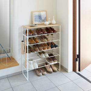 Six-Tier Shoe Rack (34" H) - Steel-Shoe Rack-Yamazaki Home-santoku nyc