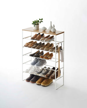 Six-Tier Shoe Rack (34" H) - Steel-Shoe Rack-Yamazaki Home-santoku nyc