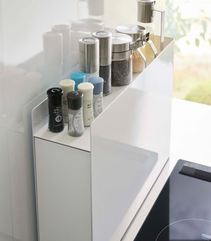 Sliding Drawer Seasoning Rack, Steel-Kitchen Organizer-Yamazaki Home-White-santoku nyc