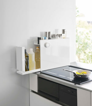 Sliding Drawer Seasoning Rack, Steel-Kitchen Organizer-Yamazaki Home-White-santoku nyc