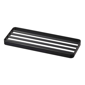 Slotted Bathroom Tray, Steel-Trays + Catchalls-Yamazaki Home-Black-santoku nyc