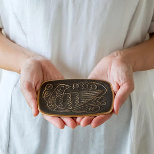 Blackened Solid Brass Multi-Purpose Tray Small - CASTIN'-Trays + Catchalls-CASTIN'-santoku nyc