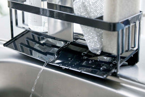 Sponge & Bottle Holder, Steel-Sponge Holder-Yamazaki Home-Black-santoku nyc