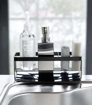 Sponge & Bottle Holder, Steel-Sponge Holder-Yamazaki Home-Black-santoku nyc